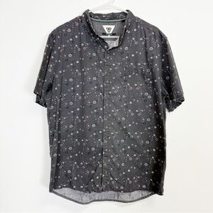 Vissla Eco Short Sleeve Shirt Mens XL Short Sleeve Gray Floral Pocket Cotton